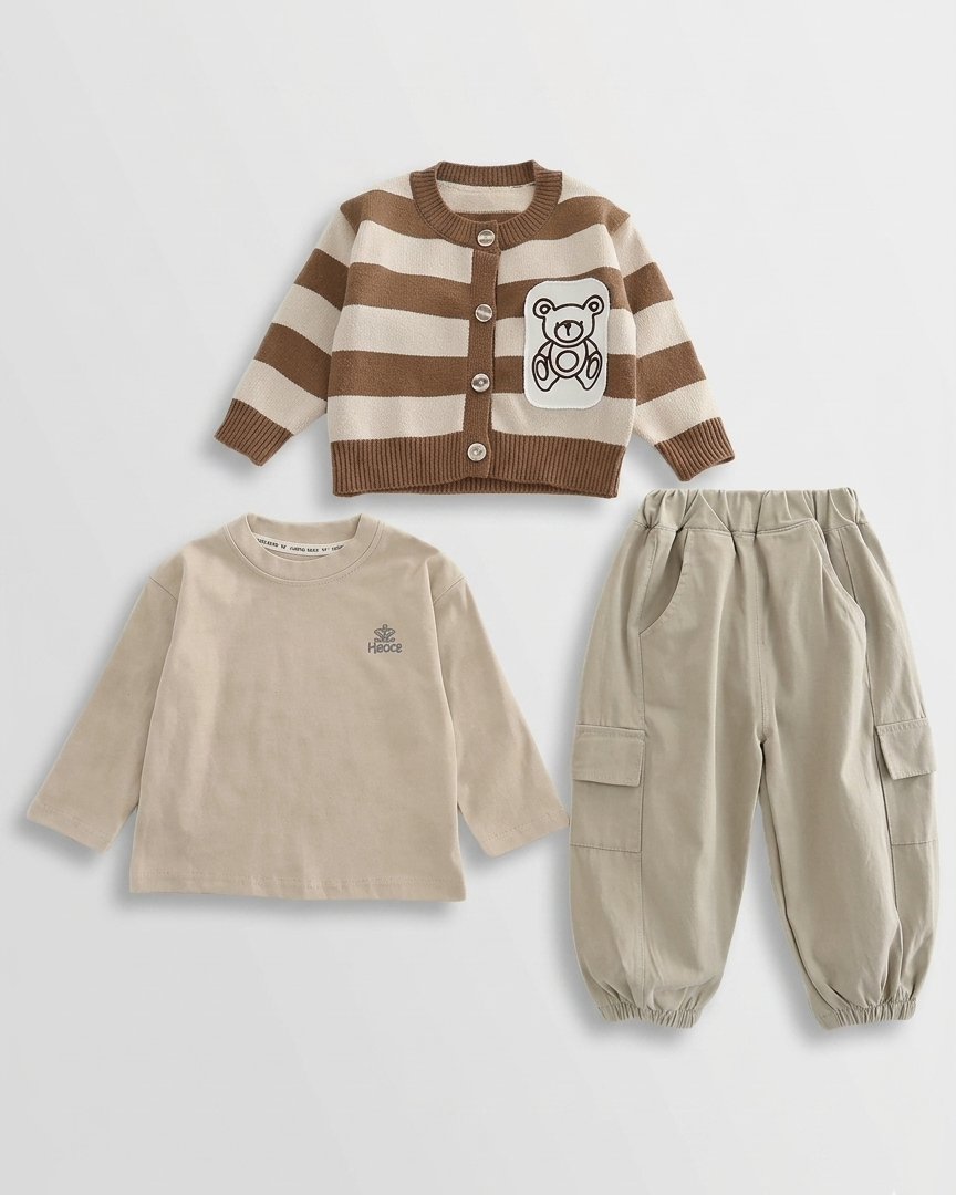 Conjunto infantil 3 piezas bebé y niño: suéter de punto, camiseta de algodón y pantalón cómodo  ropa bebé y ropa infantil invierno en España