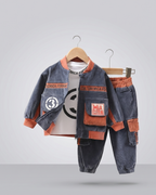 Conjunto Niño Terciopelo 3 Piezas  Chaqueta y Pantalón