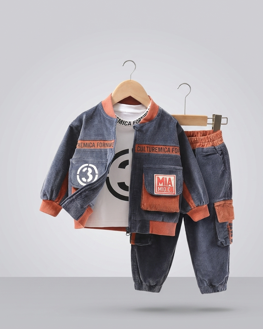 Conjunto de Terciopelo para Niño: Chaqueta, Camiseta y Pantalón en España