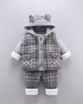 Conjunto Bebé Invierno 3 Piezas Chaqueta, Sudadera Acolchada y Pantalón