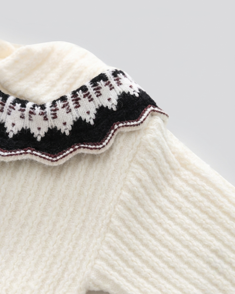 Conjunto niña invierno 2 piezas cárdigan de punto y falda estampada ,destacada para looks elegantes y sencillos en España