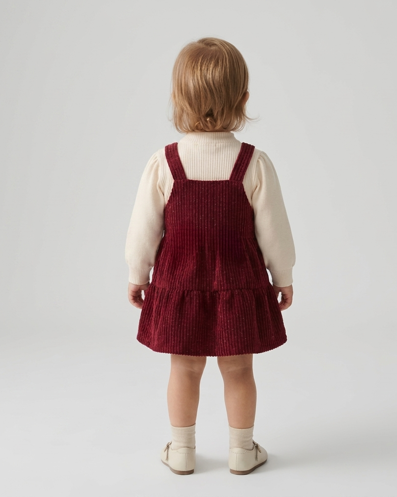 Conjunto niña invierno 2 piezas suéter con corazones en relieve y pantalón acanalado ropa niña en España