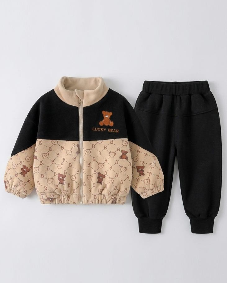 Conjunto de invierno niño 2 piezas chaqueta con cremallera y pantalón deportivo Lucky Bear en España