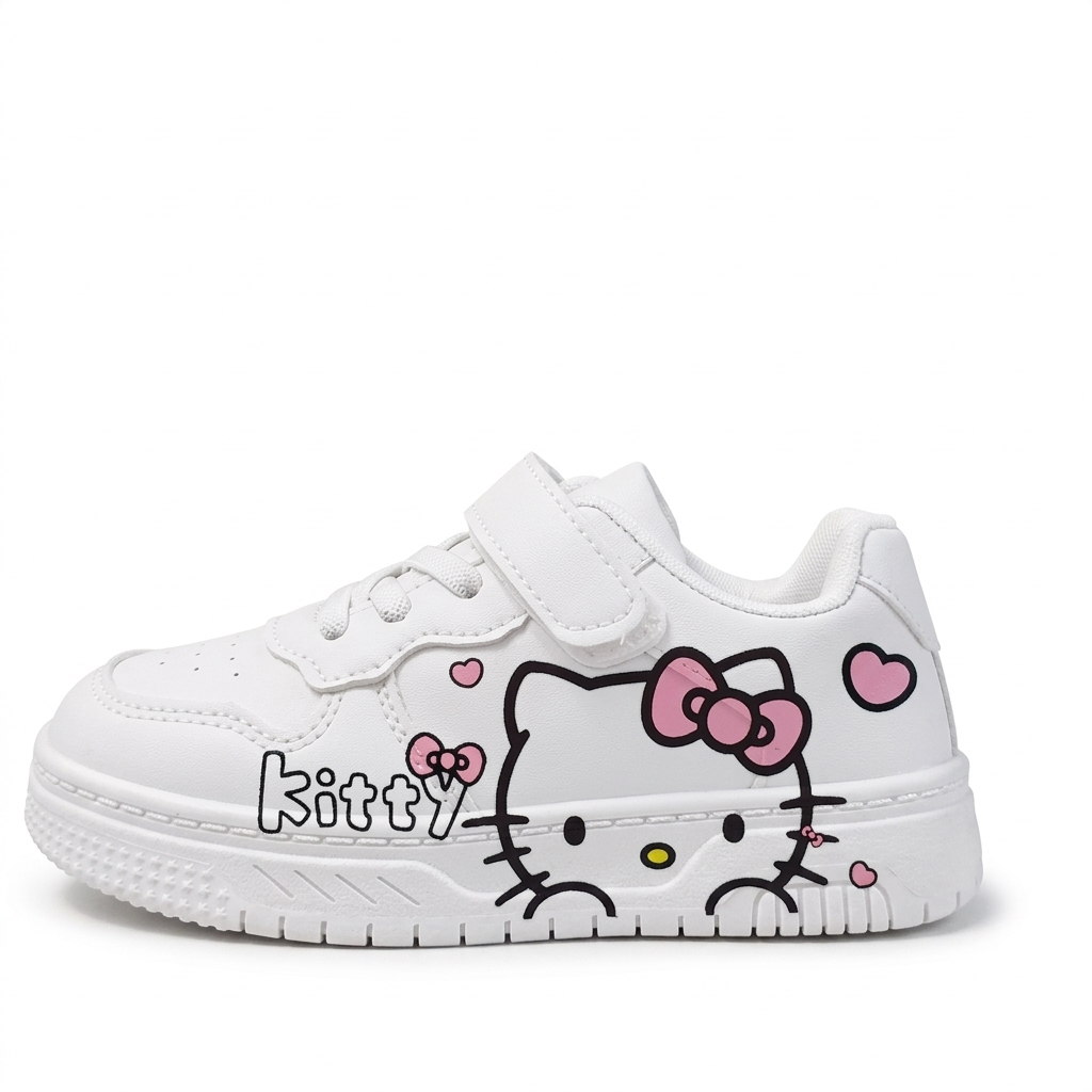 Zapato infantil blanco con diseño de dibujos animados. en España