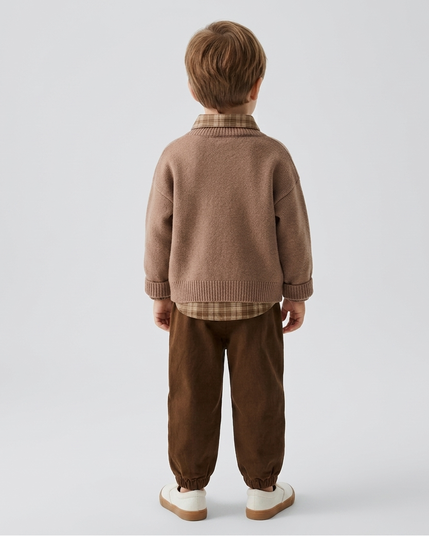 Conjunto niño invierno 3 piezas cálido (camisa, suéter de punto y pantalón) ropa infantil otoño invierno en España