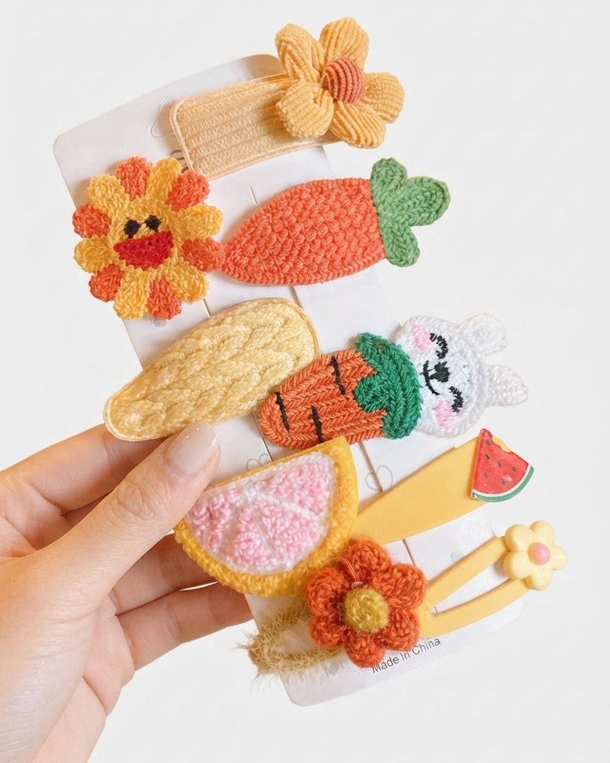 Pinzas para el cabello infantiles de múltiples formas con diseño primavera-verano