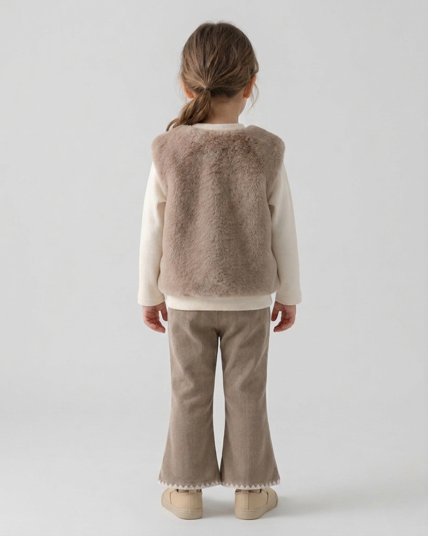 Conjunto niña invierno 3 piezas top manga larga y pantalón bordado floral en España