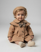 Abrigo Elegante para Niña con Boina a JuegoEstilo Clásico