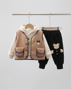Conjunto bebé invierno 3 piezas ropa bebé invierno chaqueta de felpa, sudadera con capucha y pantalón en España