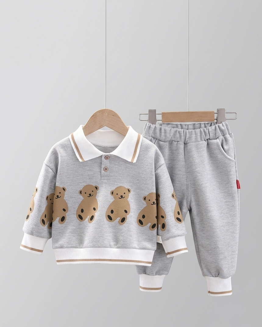 Conjunto 2 piezas bebé niño invierno con estampado de dibujos animados y ositos en España