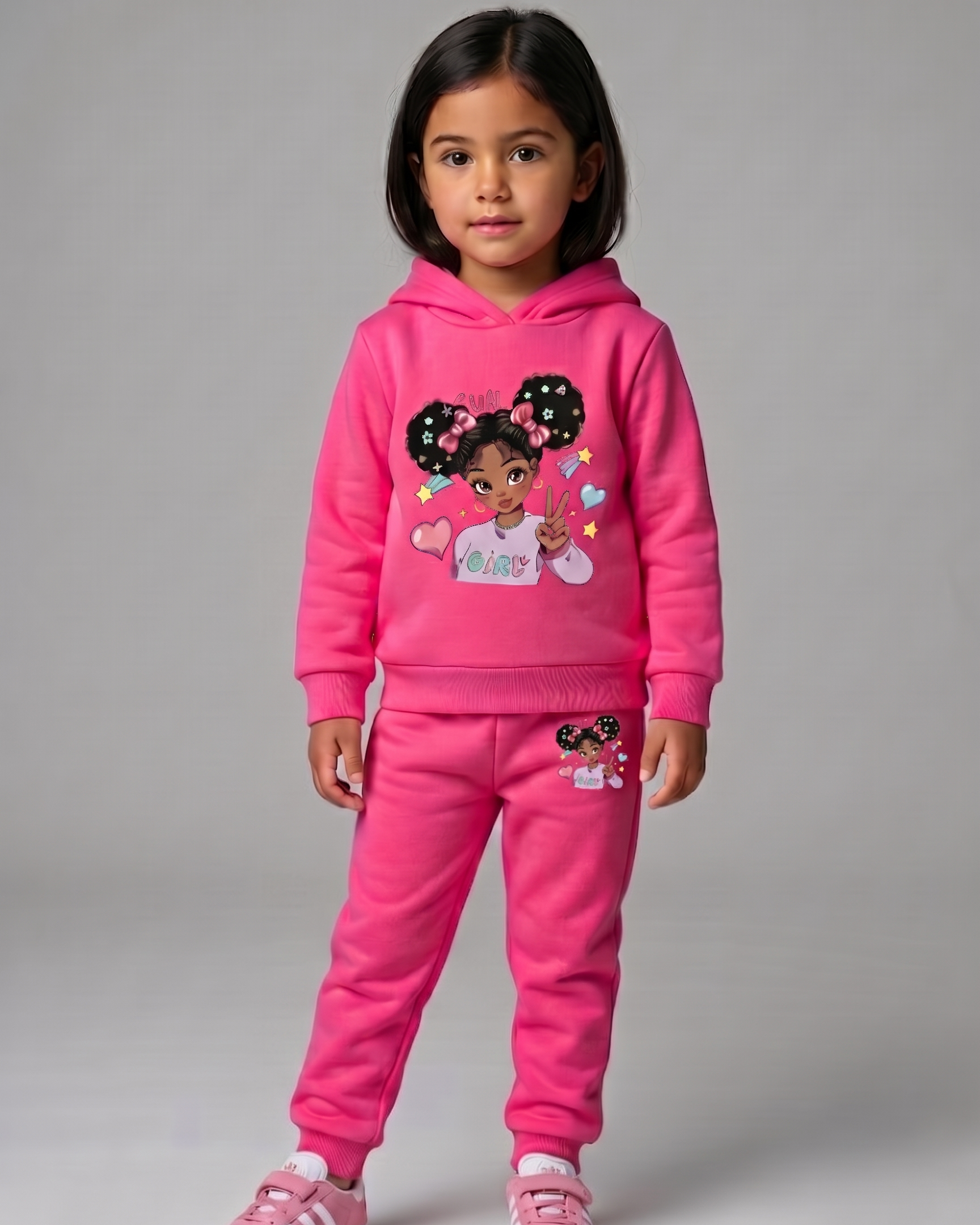 Conjunto niña 2 piezas sudadera con capucha y pantalón deportivo a juego para ropa niña en España
