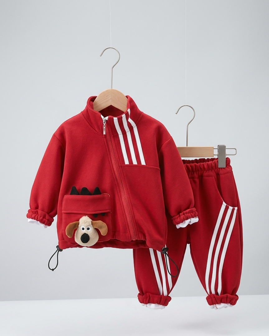 Conjunto niño invierno 2 piezas , chándal infantil con chaqueta con cremallera y pantalón deportivo con bolsillo de perrito, Ideal para primavera  en España