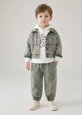 Conjunto bebé 3 piezas vaquero: chaqueta denim, camiseta de algodón y pantalón elástico para niño y  en España