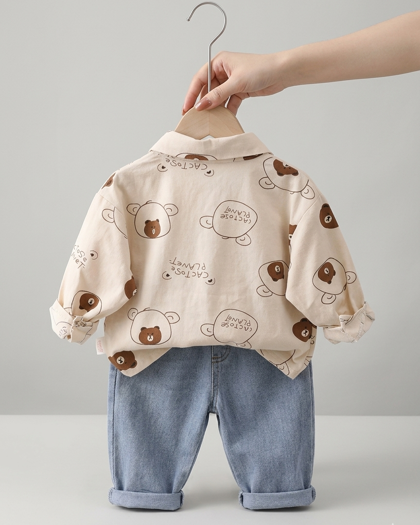 Conjunto niño invierno ropa bebé 2 piezas sudadera manga larga y pantalón vaquero en España