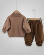 Conjunto niño invierno 3 piezas cálido (camisa, suéter de punto y pantalón) ropa infantil otoño invierno en España