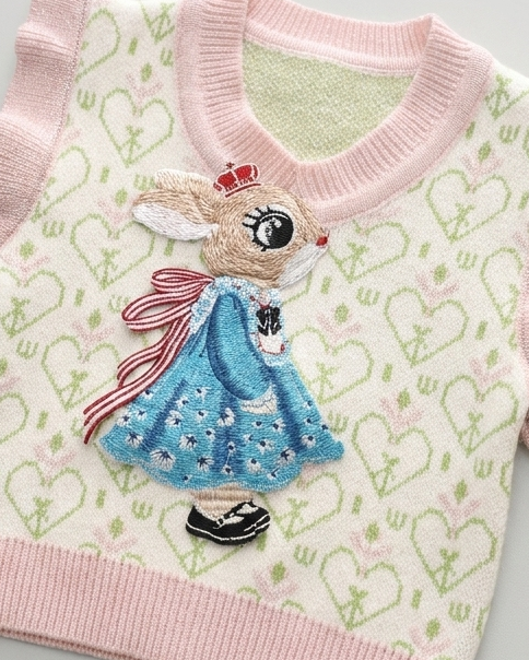 Conjunto niña 3 piezas ropa bebé niña – blusa rosa, chaqueta con conejo y pantalón vaquero con mariposas en España