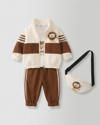 Conjunto deportivo niño 3 piezas con chaqueta, camiseta interior, pantalón y mini mochila chándal infantil invierno en España