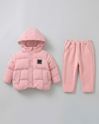 Conjunto niña invierno 2 piezas chaqueta acolchada y pantalón de algodón rosa en España