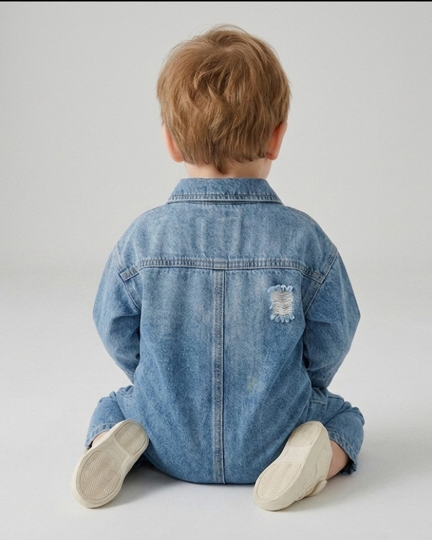 Mono vaquero bebé niño de una pieza con botones y diseño  en  ideal para la actividad  looks elegantes y  en España