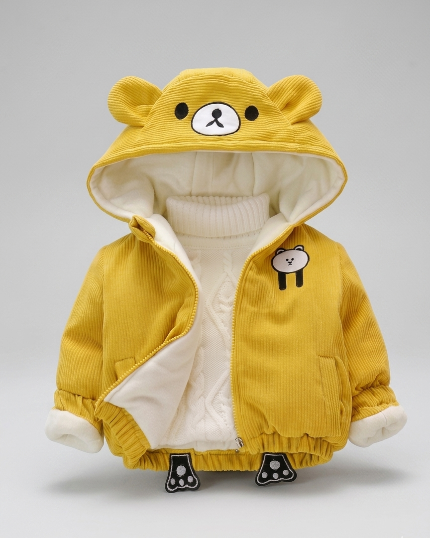 Chaqueta bebé invierno y ropa bebé invierno chaqueta niña invierno acolchada con capucha de osito , en España