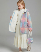 Abrigo Niña Peluche Invierno Bolso Incluido