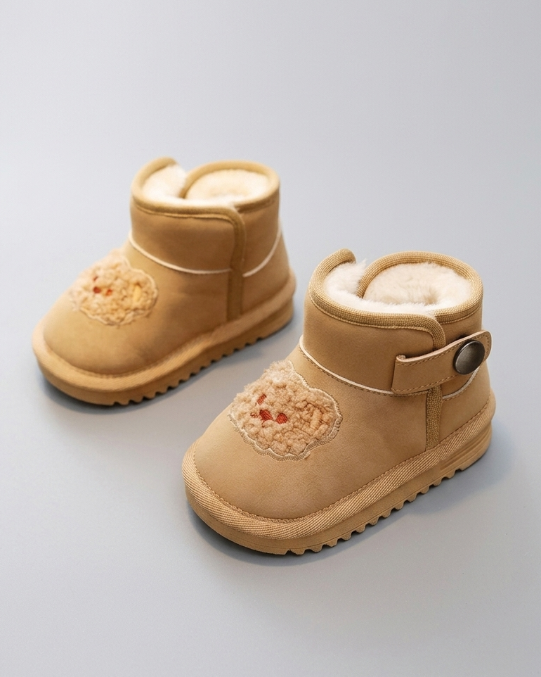 Bota de invierno con diseño adorable decorada con cara de osito en España