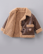 Chaqueta Infantil Efecto Cuero con Forro Sherpa Invierno