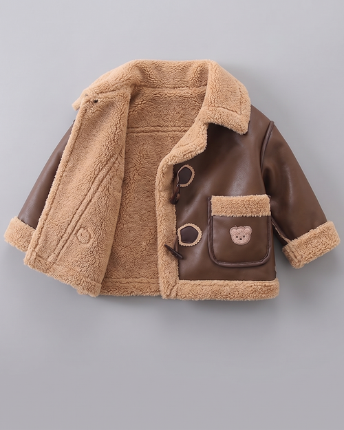 Chaqueta Infantil Efecto Cuero con Forro Sherpa Invierno