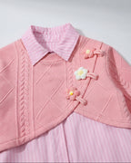 Conjunto Niña 3 Piezas Otoño Invierno Flores Bordadas