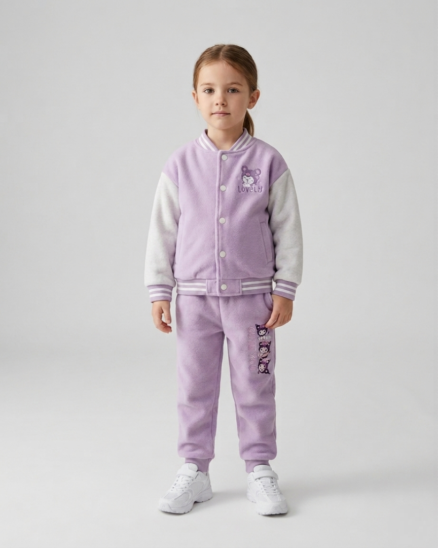 Conjunto niña invierno ropa infantil con dibujos animados chaqueta y pantalón con forro cálido en España
