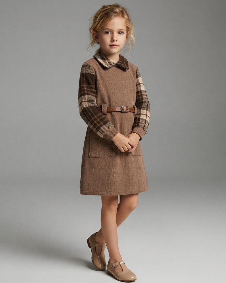 Vestido Niña Lana Estrellas Elegante Invierno