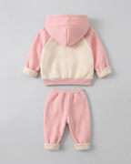 Conjunto niña invierno 2 piezas con sudadera con capucha y pantalón con forro de peluche | ropa bebé niña en España