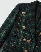 Conjunto Elegante de Tweed Verde para Niñas