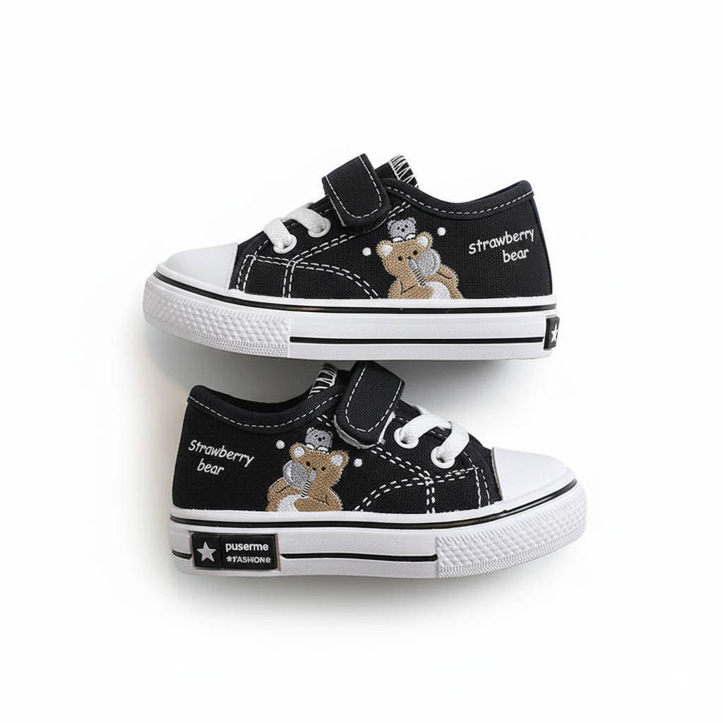 Zapato infantil con diseño de oso caricaturesco en España