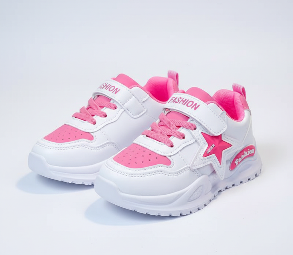 Zapatillas deportivas modernas con diseño de estrella rosa en relieve en España