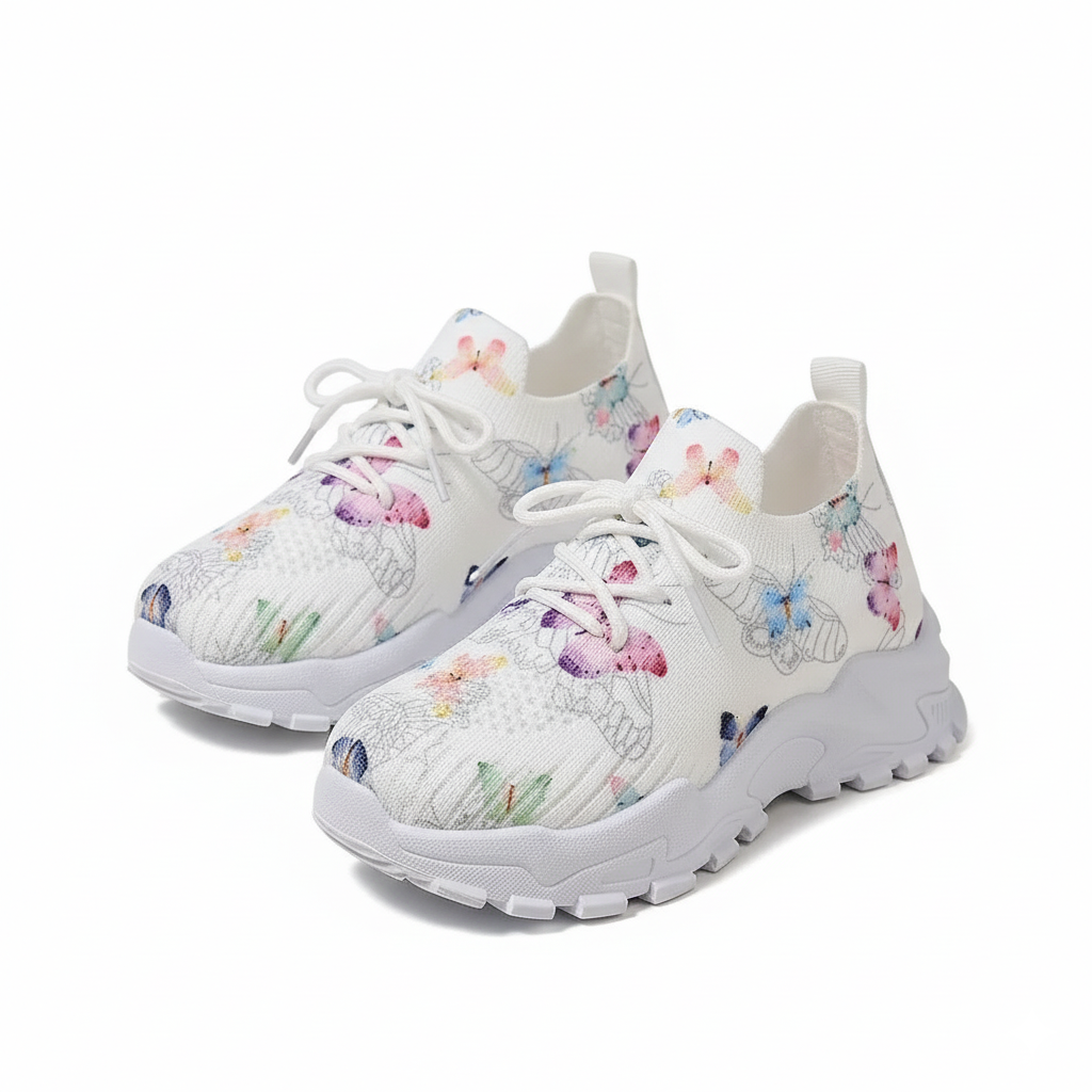 zapatillas deportivas para niñas con estampado de mariposas