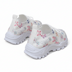 suela flexible zapatillas deportivas con estampado de mariposas para niñas