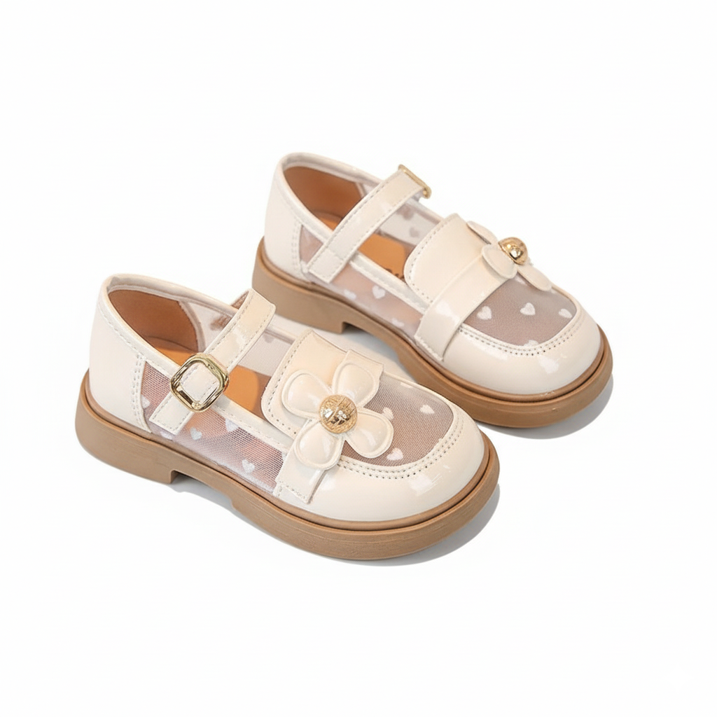 Zapato transparente decorativo con flor brillante de verano para niñas en España