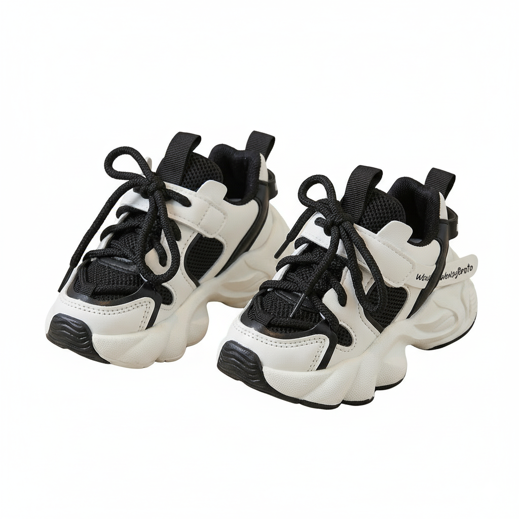 Zapatilla deportiva ligera y transpirable con cordones y diseño moderno para niños par de zapatillas 