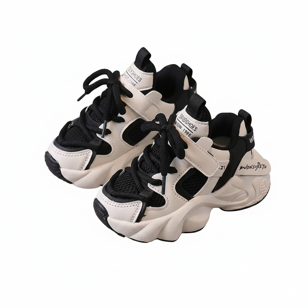 Zapatilla deportiva ligera y transpirable con cordones y diseño moderno para niños par de zapatillas 