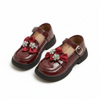 Zapato elegante para niñas con lazo adornado y colores brillantes vista completa
