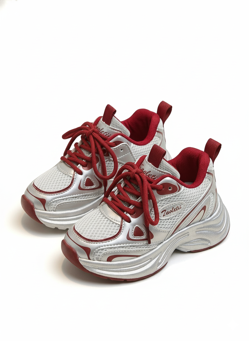 detalle zapatillas deportivas infantiles con diseño moderno