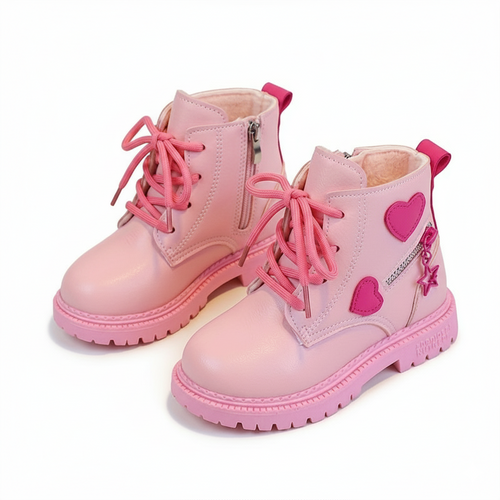 botas de invierno para niña con diseño de corazones