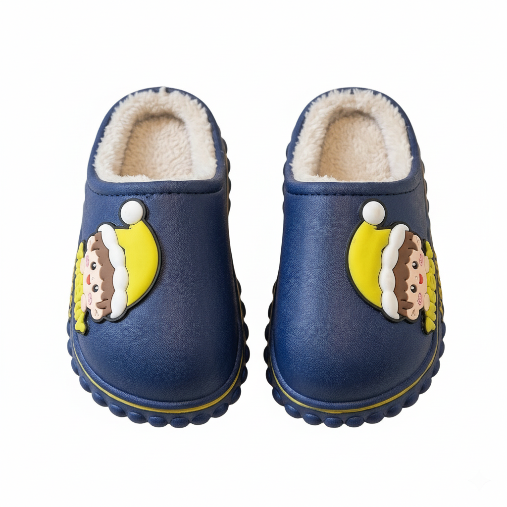 zapatillas infantiles con forro cálido y diseño de dibujos animados