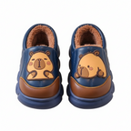 Pantuflas de invierno cálidas con diseño de oso en 3D y suave piel vista completa