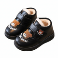 Botas de invierno cálidas con suave pelo y material de cuero impermeable vista completa