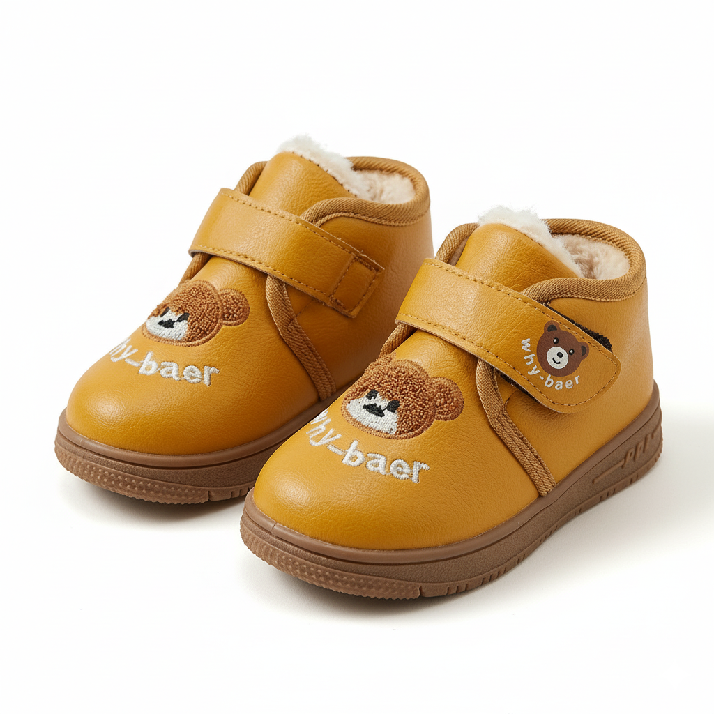 Botas de invierno cálidas con suave pelo y material de cuero impermeable 