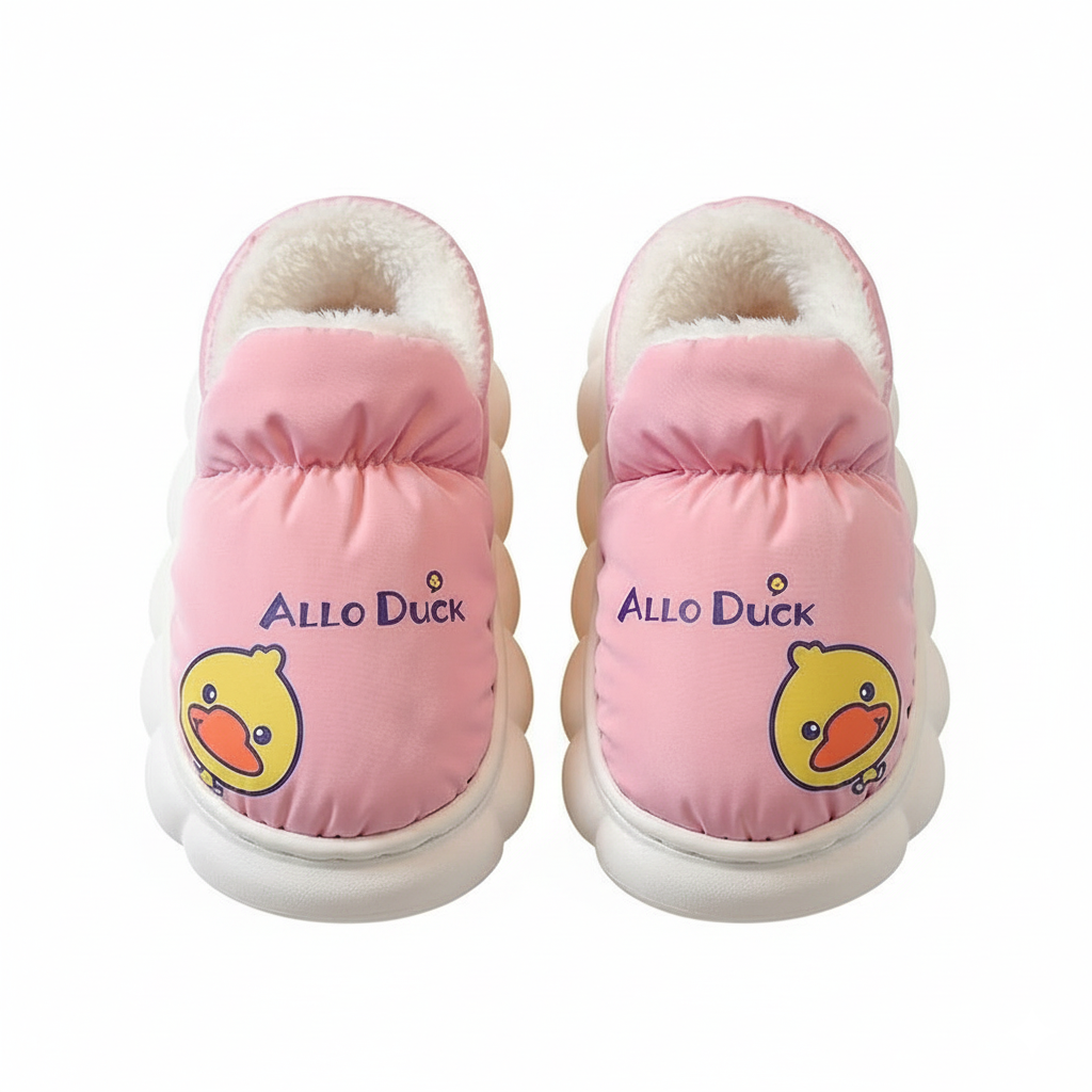 Botas de invierno con forro de piel cálida y diseño de dibujos animados vista completa