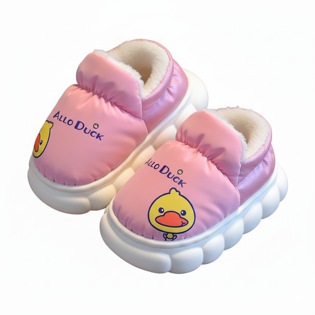Botas de invierno con forro de piel cálida y diseño de dibujos animados vista completa