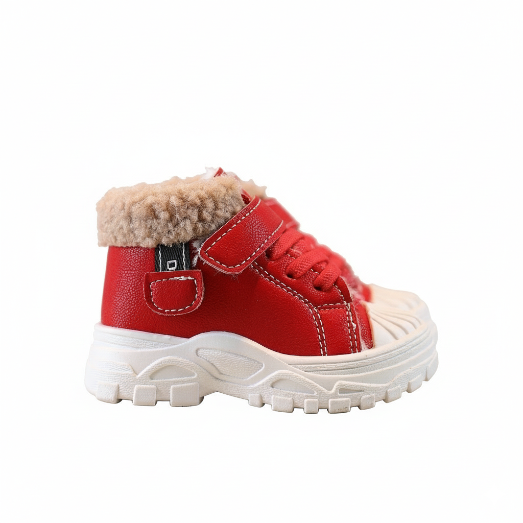 Zapatos cálidos forrados de piel con un diseño moderno vista lateral